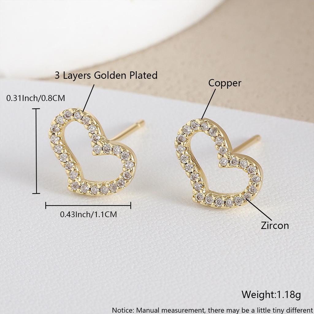 Luxury-luxurious Style Heart-shaped Earrings, Mini Earrings, Fashionable, Niche, Versatile, High-end Ear Jewelry for Women