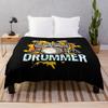 Drummer Rock N Roll Loves, Drum Music Festival, Funny Drummer, Musician Gift, Percussion Lover Throw Blanket