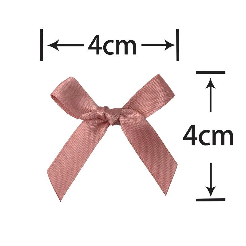 (50-Pack) 4x4cm Hot Pink Polyester Satin Ribbon Bows for DIY Crafts
