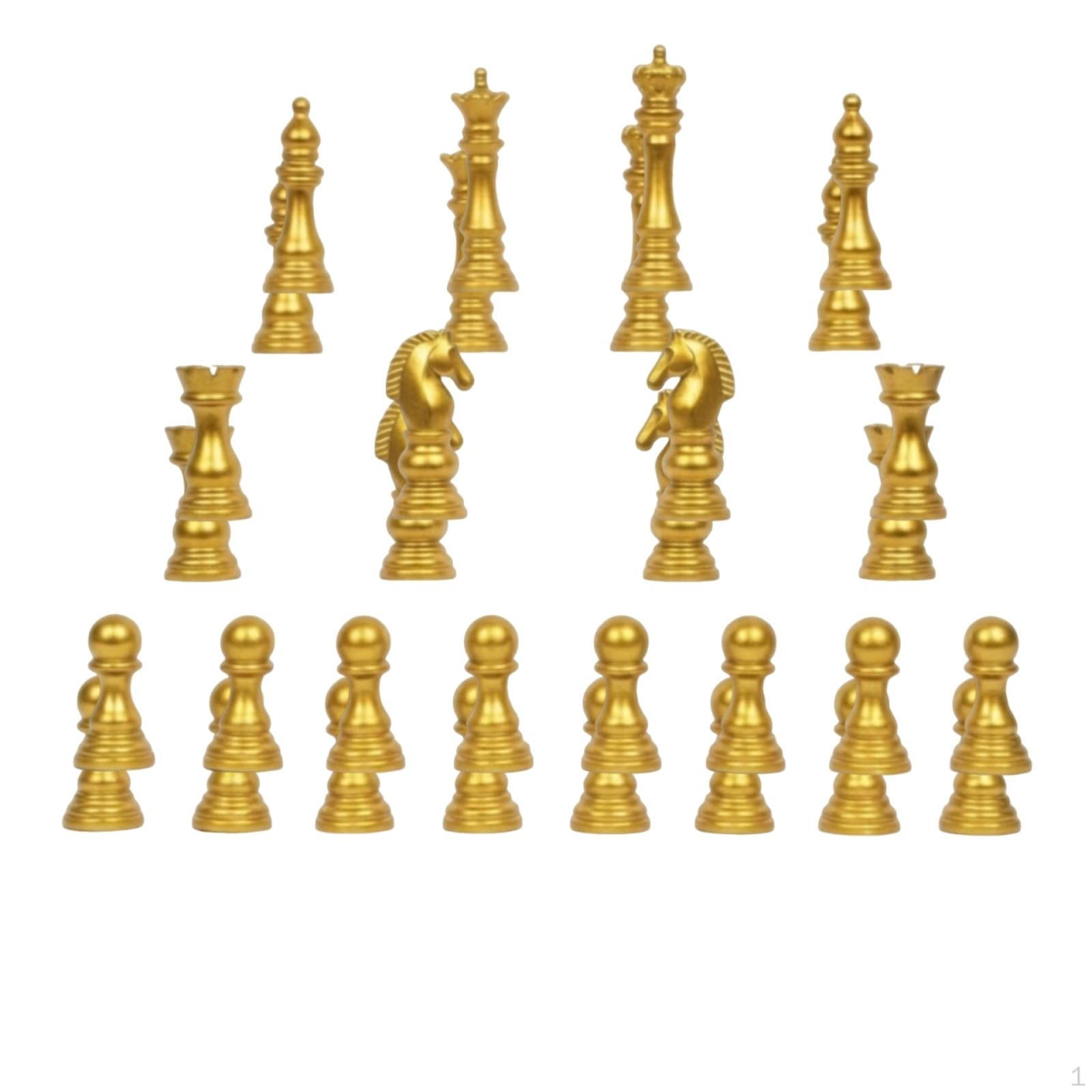16 Pieces Chess Piece Ornaments Shiny Miniature Set Compact Ornament for Collectors,