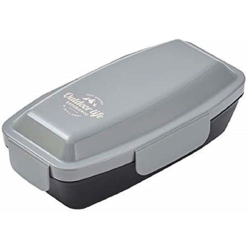 Komori Resin Bento Box, Outdoor Life, 4-Point Lock Dome Lunch Box, Gray, 750ml, Easy-to-Wash R-Shaped, Made In Japan
