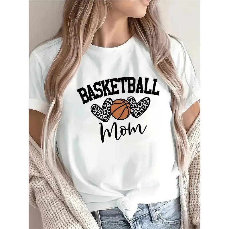 Casual Short Sleeve Top Featuring A Heart and Ball Design, Lightweight and Comfortable for Everyday Use At Home or During Sports Events