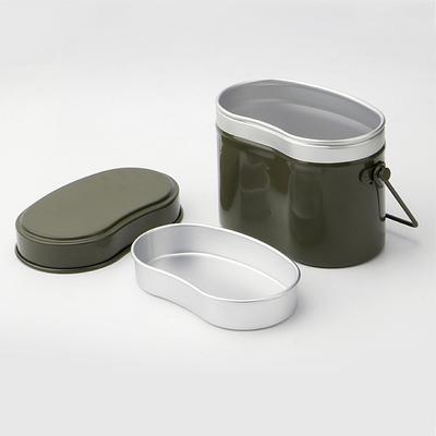 Portable Lunch Box Aluminum Bento Box Camping Food Containers with Handle for Outdoor Cooking