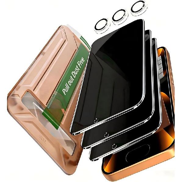 YMHML 2 Pack for iPhone 14 Pro Max Privacy Screen Protector, Upgrade Anti Spy Tempered Glass Privacy Screen for iPhone 14 Pro Max (6.7 Inch), Scratch