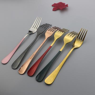 8Pcs Spiegel Bunte Geschirr Set Edelstahl Geschirr Set Abendessen Obst Gabeln Besteck Set Spülmaschinenfest Besteck Set