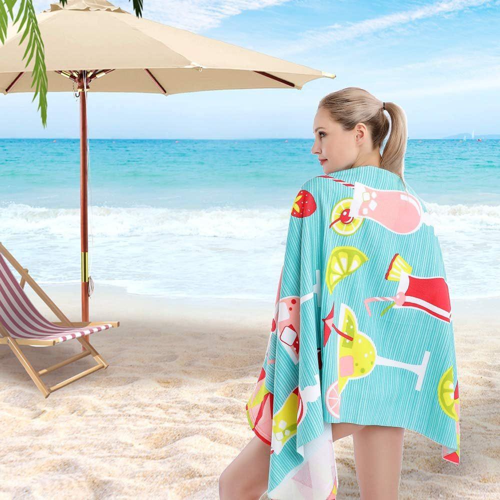 Cartoon Fruit Beach Swimming Towel Cute Dog Puppy Fast-absorbent Microfiber Quick-dry Gym Bath Towels Bathroom Toalla De Playa