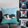 Pinguin Niedliche Kissenhülle Kissenbezug Ultraweicher Hautfreundlicher Stoff Wolkenähnlicher Komfort Verdeckter Reißverschluss