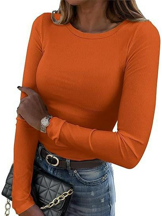 

Женская футболка с длинным рукавом из молочного шелка для осени/зимы. Extra Small оранжевый