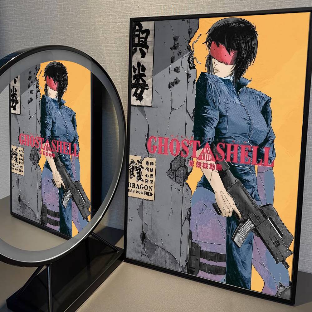 Japan Anime Ghost In The Shell Anime DIY Sticky Poster Fancy Wall Sticker for Living Room Bar Decoration Wall Decor