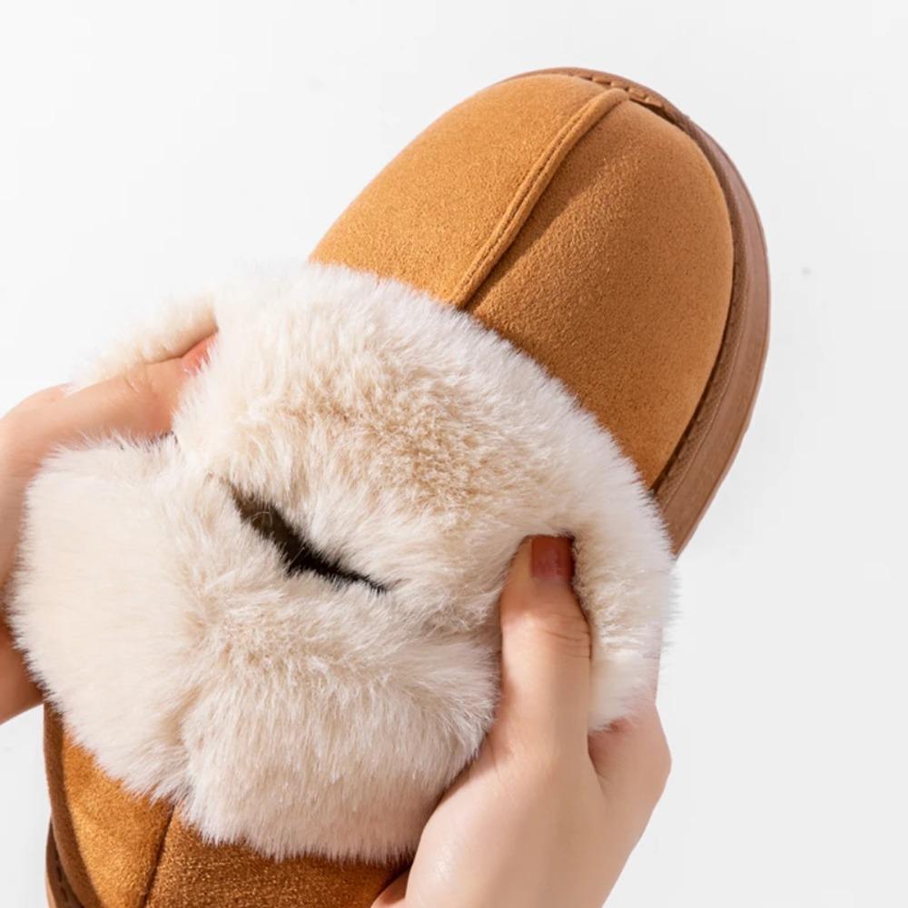 High Quality of  Women's Fashion Snow Boots Fluffy Plush Faux Fur Soft Slippers Winter Indoor Comfortable Home men's Shoes