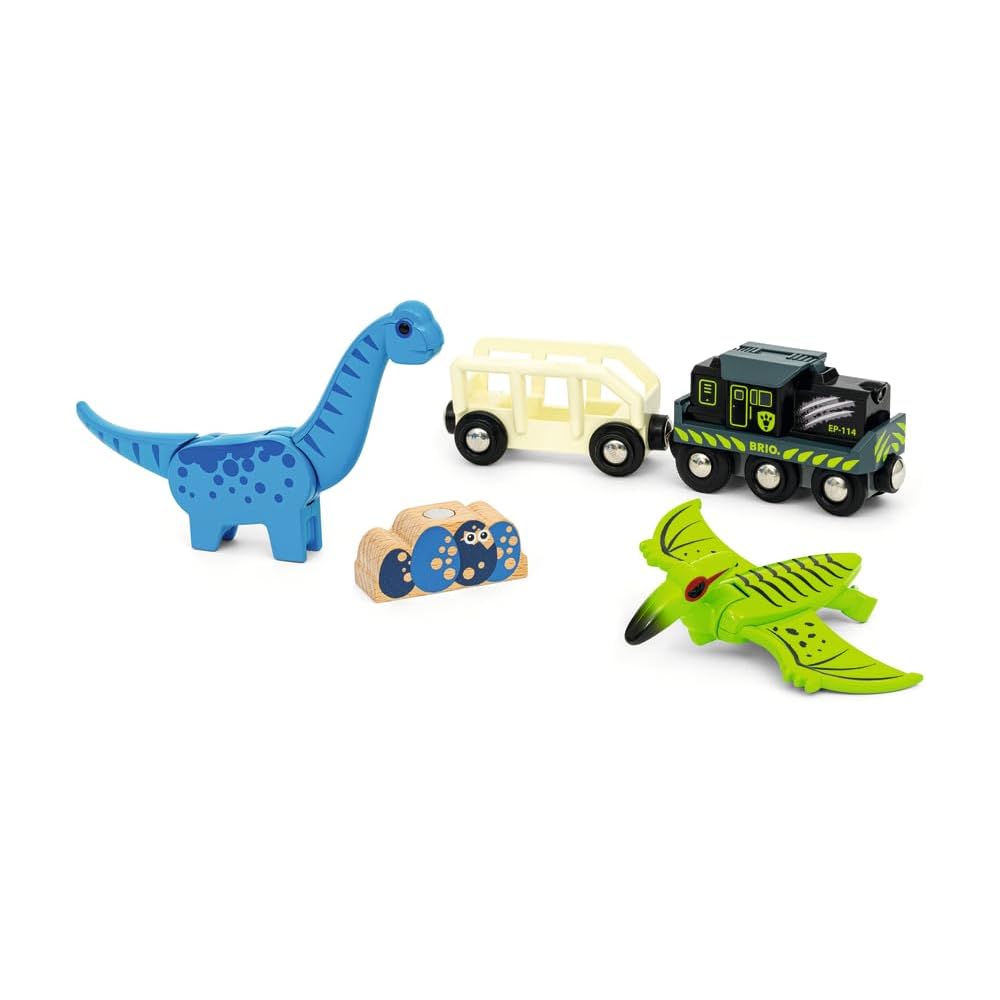 Brio Dinosaur Battery Train 36096 Wooden Toy for Ages 3 and Up Educational Play Vehicle