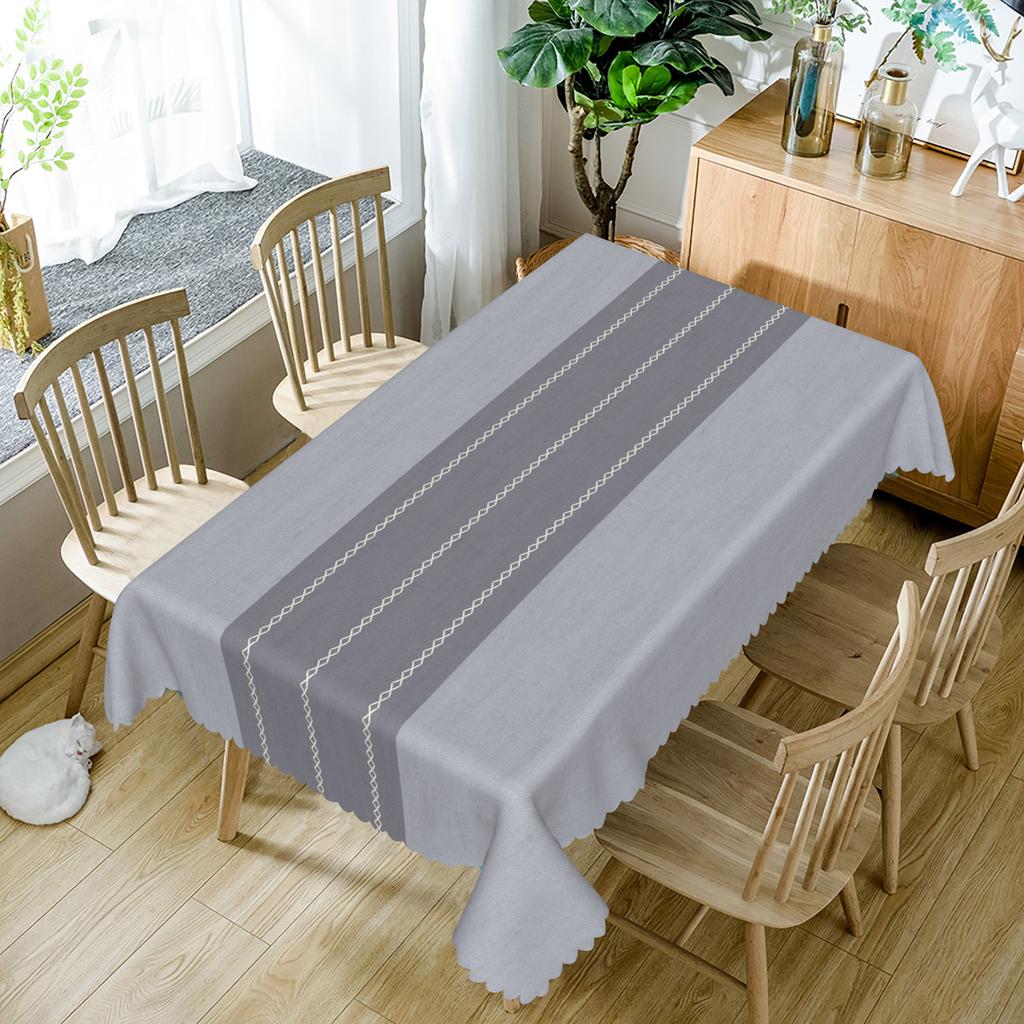 Einfache Frische Tischdecke Floral Streifen Wasserdicht Esstischabdeckung Für Zuhause Outdoor Picknick Küche Urlaub Party Dekoration