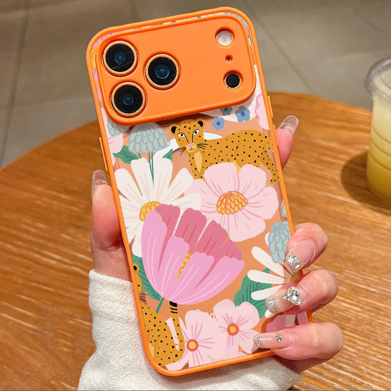 Retro Flower Print Case For iPhone 17 18 Pro Max Hybrid TPU+PC Magnetic Phone Cover For iPhone 16 15 14 13 Pro Max 17E