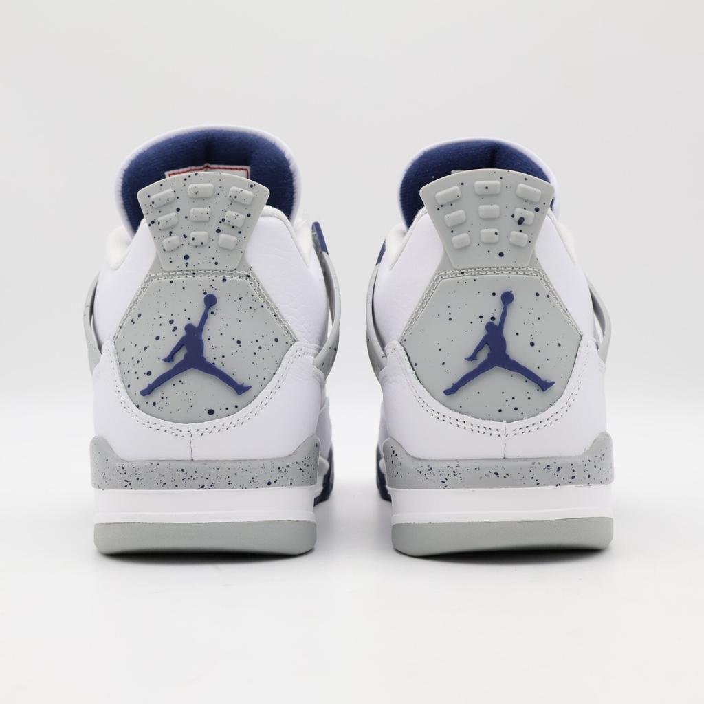 DH6927-140 Nike Air Jordan 4 Midnight Navy Grigio Fumo Chiaro Rosso Fuoco (Uomini)