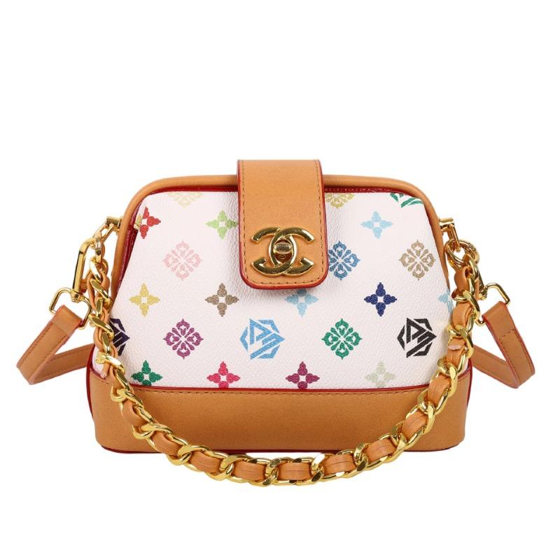 Versatile contrasting color retro bag women's new presbyopia shell bag shoulder messenger bag