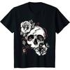 Skull and Roses T-Shirt Men Clothing Oversized T Shirt for Homme Women Casual Cotton Daily Four Seasons Tees Shirts