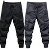 Men's Casual Overalls: Spring & Autumn Solid Color Loose Cuff American-Style Pants