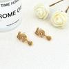 Fashion Digital Shape Micro-Inlaid Zircon Stud Earrings For Women