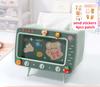 Cute Multifunction Tissue Box Holder Square for Home Kawaii Desktop Decor Tv Tissue Box Case Pink Phone Holder Storage Organizer