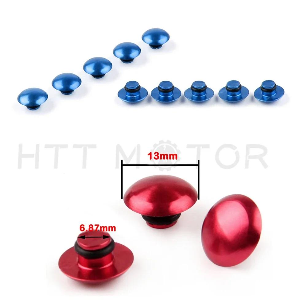 Pièces de Moto BLEU/ROUGE/CHROME 10 PCS Boulon à Vis Hexagonale Universel Capuchon de Tête d'Écrou Pour M8 8MM