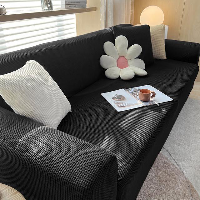 Levivel Stretch Jacquard Sofa Cover Elastic Plain Color Sofa Covers For Living Room Slipcover Couch Cover Furniture Protector