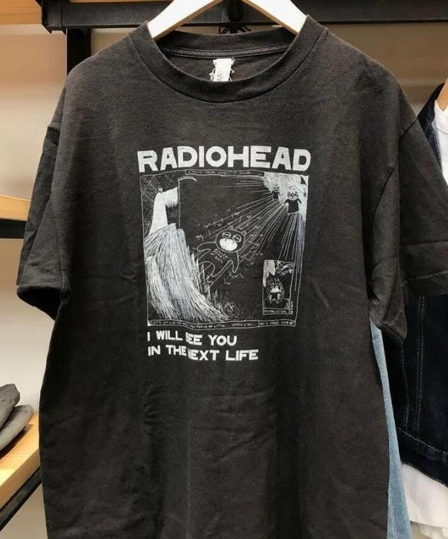Radiohead New Retro Band Tshirt Radiohead Retro Concert Summer New Mens Tshirt Casual Fashion Tshirt S