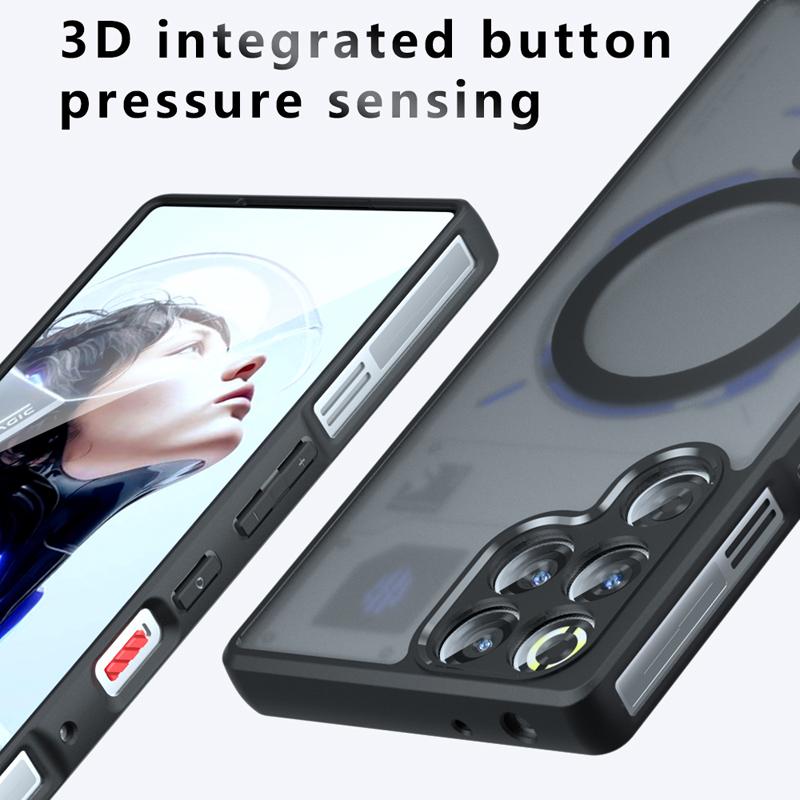 For ZTE Nubia Red Magic 11 Pro Plus Case Shockproof Magnetic Matte PC+TPU Anti-fingerprint Translucent Cover for Red Magic11 Pro