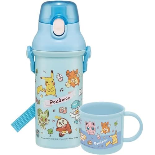 Skater vannflaske 480 ml antibakteriell plast for barn Barnevennlig lett Pokemon Joyful laget i Japan PSB5SANAG-A