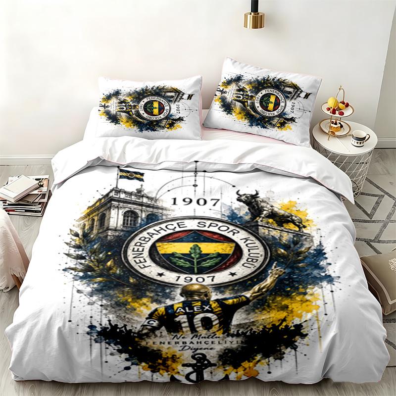 Fenerbahce 3-teiliges Set Perfekt für das Schlafzimmer Gemütliches Bettwäsche-Set enthält einen Bettbezug und zwei Kissenbezüge Ideales Geburtstags- oder Weihnachtsgeschenk