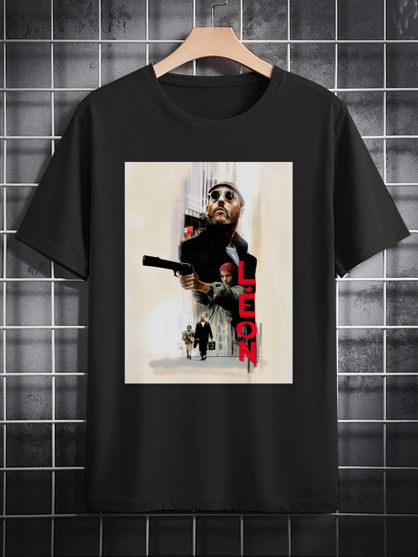 

Casual Crew Neck T-shirt with Leonardo DiCaprio 3D Print Portrait Design - The Great Shot Graphic Tee S