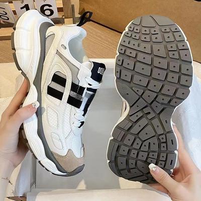 Buty dla taty Damskie nowe wiosenne i jesienne buty damskie na platformie Wszechstronne letnie buty z siateczki Oddychające tenisówki z siateczki