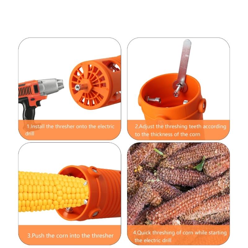Electric Corn Threshing Tool Convenient Corn Remover Adjustable Corn Stripper