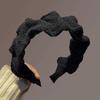 Hair Hoop Non-Pressing Design Soft Knit Headband Wide Pleated High Hair Accessory Crown Autumn Winter
