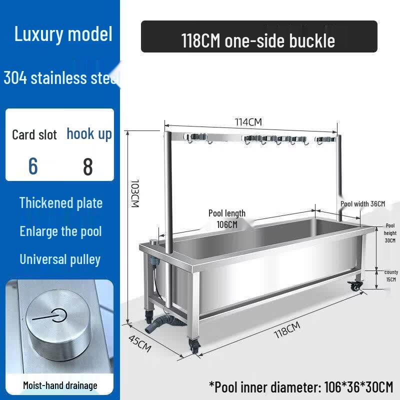 HANDUNYOU 304 Stainless Steel Floor Mop Sink and Tool Organizer