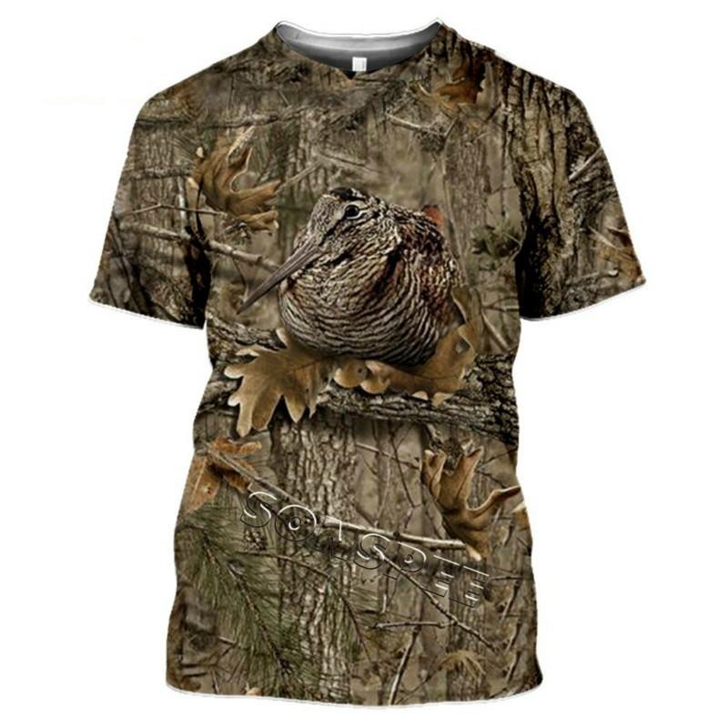 

3D камуфляжная футболка с изображением охотничьего животного, уличная повседневная забавная футболка для мужчин и женщин, модная футболка с короткими рукавами 4XL