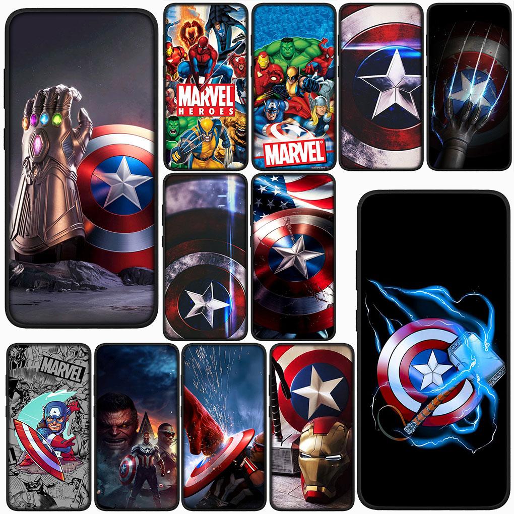 Cover for Samsung Galaxy S25 S24 S23 Fe Ultra Plus S7 Edge A05 A06 A16 A15 A35 Phone Case Captain America Marvel Shield