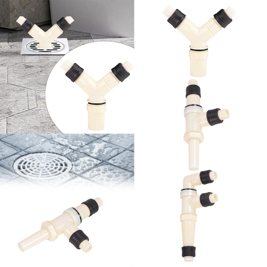 Floor Drain Adapter Sturdy Washing Machine Outlet Tee Joint Sewage Connector