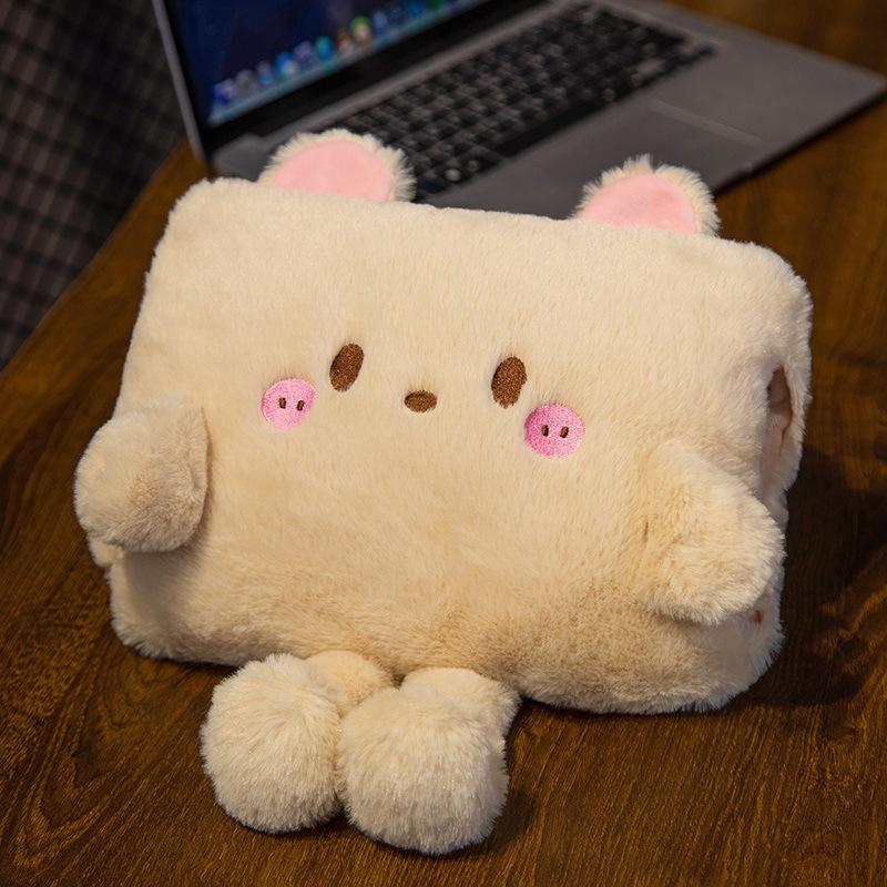 Pătură Pernă de Mână cu Dublu Scop Student Drăguț Animal Mic Husă de Încălzit Mâinile Poate Interveni în Perna Perna pentru Pauza de Prânz la Birou
