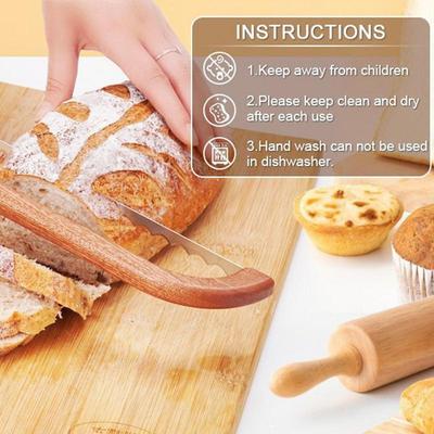 New Serrated Bread Knife Cake Cutting Knife Multi-Purpose Baguettes Cutter Stainless Steel Loaf Bread Slicer Slicing Baking Tool