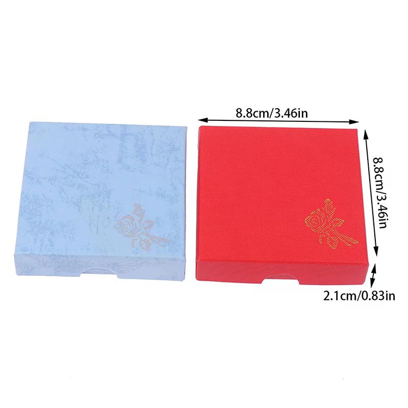Square Jewelry Packaging Case Flower Print Bracelet Display Box Necklace Cardboard Gift Box Jewelry Organizer Cases