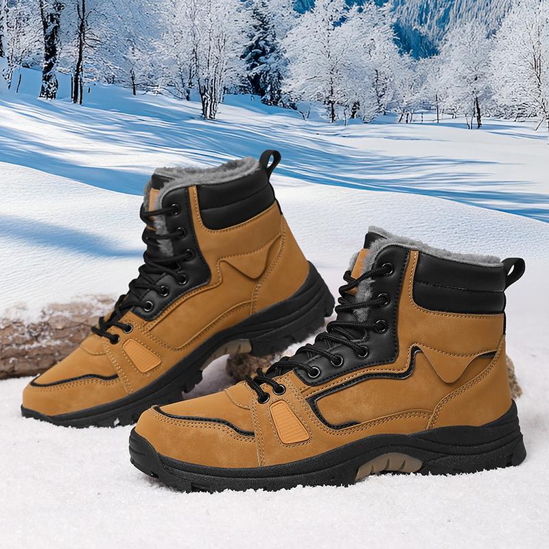 Pánské plyšové vysoké boty, velké velikosti, plyšové teplé ruské zimní boty, velikost 39-47