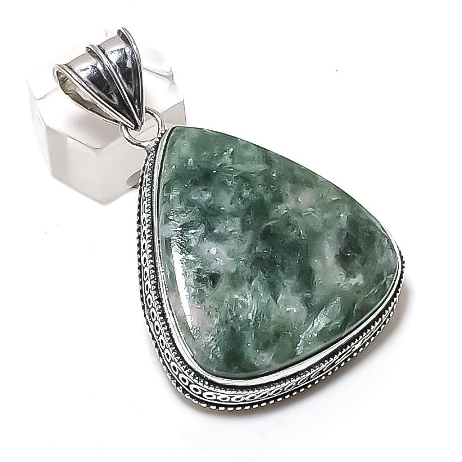 

Натуральный оранжевый серафинит серебро 925 пробы ювелирная подвеска 2,25 F2z50