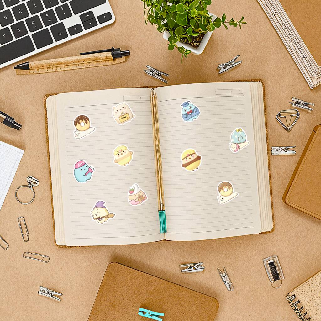 35pcs-50pcs Cute Cute Cartoon Stickers Whimsical Food Stationery Stickers Stickers For Laptop Luggage Scrapbook