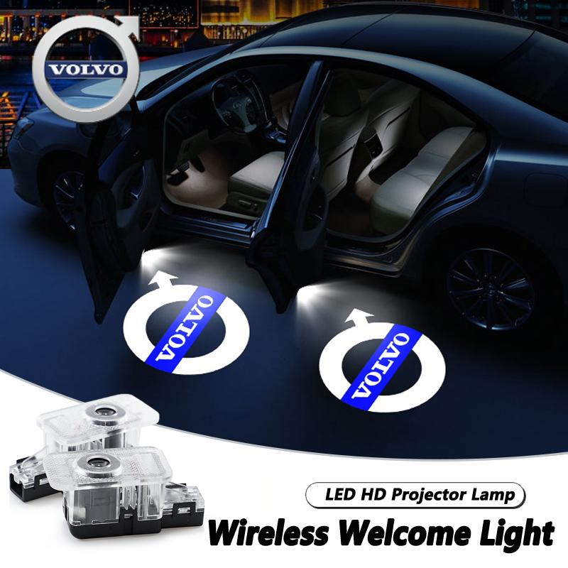 AAJR1 For Volvo Car Door Wireless Welcome Light LED HD Projector Lamp Decoration Atmosphere Lights For Volvo Rdesign Polestar AWD V50