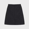 Women's Retro Polka Dot Split A-Line Skirt - Slim High Waist Summer Design (Small Size)