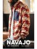 Madden Workwear Navajo Print Men's Fleece Hoodie with Zipper and Stand Collar