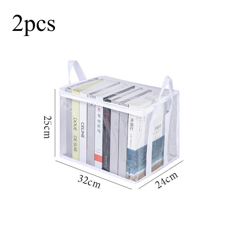 1/2Pcs Large Capacity Foldable Transparent Waterproof Storage Box for Student Dormitory Classroom Home Book Organizing