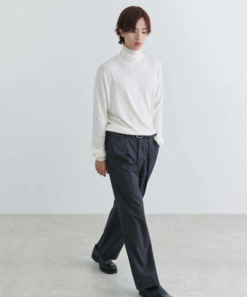 MUSINSA STANDARD Merino Wool Blend High-Gauge Turtleneck Knit [Ivory]