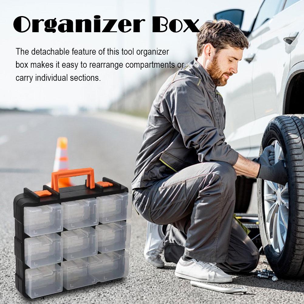 

16 Compartments Portable Detachable Plastic Tool Storage Box Efficient Organizer Case For Small Hardware Parts And Accessories оранжевый