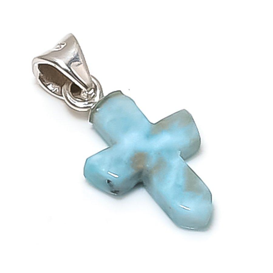 

Natural Larimar Gemstone Handmade 925 Sterling Silver Jewelry Pendant 1.02 R5Q45